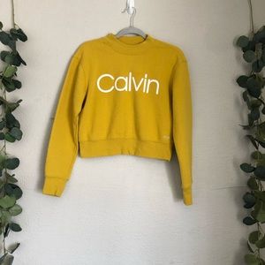 Calvin Klein Cropped Mustard Sweatshirt